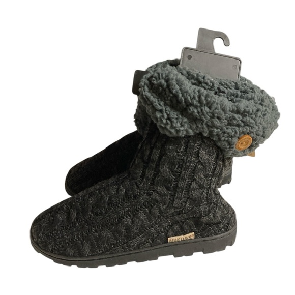 Muk Luks Tall Knit Fold Over Slipper Boots - Picture 11 of 12